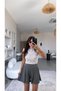 Anthracite Linen Basic Shorts - 2