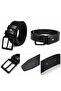 Men's Black Belt – Durable, Stylish Design, Adjustable Buckle, Oversized Casual Classic Belt