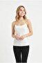 Women's Thin Straps Solid Color Stretchy Cotton Fabric Body-Fitting Cut Stylish Basic Athlete T-Shirt - 2