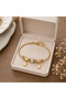 Gold Color Dangle Figure Detailed 316L Stainless Steel Women's Bracelet - 2