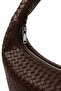 Women's Knitted Pattern Retro University Bag Brown - 5
