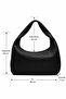 Women's Knitted Pattern Retro University Bag Black - 6