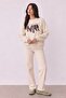 Printed Detailed Sweatshirt Beige - 2