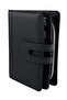 Black Genuine Leather Double Folded Wallet with Snap Fasteners Vertical Sports Model Women's Wallet // 9741-Black