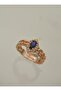 Sapphire Shuttle Stone Ring - Rose - - 2