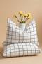 White Square Patterned Cotton Ranforce Fabric Zippered Pillowcase 2 Pieces 50X70 cm - 2