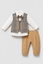 Baby Boy Beige Plaid 4-Piece Set - 3