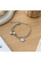 M Letter Detailed Heart Figured Pearl-Looking Steel Women's Bracelet Stylish Design - 2