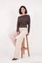 Madonna Collar Bat Sleeve Knitwear Blouse Women's Bluz 5866892 - 5