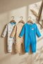 3-Piece Ribbed Cotton Baby Boy Romper Set - Soft Pajama Set with Chin-Protecting Zipper - 2