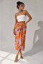 Women's Patterned Pareo Skirt with Tie Detail Lnc34 - 3