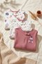3-Pack Baby Girl Cotton Ribbed Fabric Winter Themed Zippered Sleeping Bag Set - Dusty Rose and Snow - 3