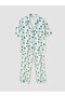 Ozmarka New Season Ecru Shirt Collar Floral Women's Pajama Set - 5