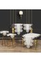 Kayla Model Cream-Gold 5-Piece Linen Lace Table Runner Set for Wedding Trousseau—Modern Living Room Decor HB006 - 4