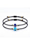 Navy Blue and Blue Glass Evil Eye Bead Double Set Adjustable Bracelet Bx0024 - 2
