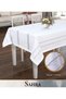 Sahra Model White 160x220 cm Polyester Lace-Like Knit Linen Tablecloth HB006 - 3