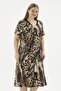 17691 Leopard Large Size Half Sleeve Dress Nightgown - 2