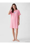 Peak New Season Pink Crew Neck Striped Women's Nightgown - 2