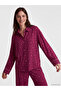 Shirt Collar Patterned Women's Pajama Set - 2