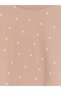 Ozmarka New Season Beige Crew Neck Heart Printed Women's Pajama Set - 7