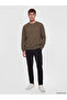 Trendlucky Men's Thick Sweatshirt with Oval Collar and Contrast - 2