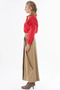 Buckle Detailed Wrap Skirt Beige - 3