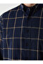 Nevavm Regular Fit Long Sleeve Plaid Poplin Men's Shirt with Difference - 6