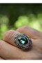 Handmade Ring with Crystal Stone - Green -