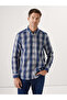 Nevavm Regular Fit Long Sleeve Plaid Dobby Men's Shirt with Difference