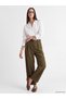 Trendlucky Women's Pleated Trousers with Belt and Contrast Waistband