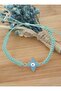 Nazar Beaded Enamel Macrame Bracelet - Turquoise - - 5
