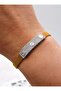 Stone-Encrusted Gold Silver Bracelet - Gold Color -