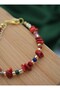 Coral Stone Bracelet - Red - - 2