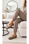 Women's Beige Leopard Rabbit Feather Buckle Casual Ballerinas 1 cm Byndtav01 - 2