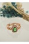Emerald Stone Baguette Ring - Rose - - 2