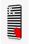 Tecno Spark 8C Compatible Striped Red Heart Pattern Silicone Case - 4