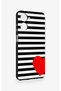 Realme 10 Compatible Striped Red Heart Patterned Silicone Case - 2