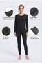 Adult Women's Black Thermal Underwear Set 3-Piece Set - 3