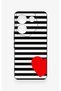 Tecno Camon 20 Pro Compatible Striped Red Heart Pattern Silicone Case - 2