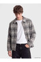 Vizyon New Season Gray Relax Fit Men's Lumberjack Shirt Jacket