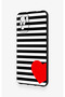Redmi Note 10-10S Compatible Striped Red Heart Pattern Silicone Case - 3