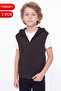 Boy's 3 Thread Hooded Zippered Double Pocket Vest