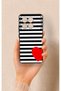Poco X6 Pro Compatible Striped Red Heart Patterned Silicone Case - 4