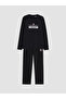 Vizyon New Season Black Regular Fit Printed Men's Pajama Set