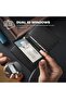 Holder with Double ID Window Leather Passcase Wallet RFID Blocking Automatic Pop - 3