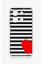 Infinix Note 30 Compatible Striped Red Heart Pattern Silicone Case - 2