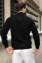 Black Double Zipper Knitted Stand Collar Men's Knitwear Cardigan E7521 - 2