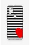 Omix X300 Compatible Striped Red Heart Patterned Silicone Case