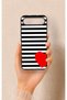 حافظة سيليكون مخططة بنمط قلب أحمر متوافقة مع هاتف Tecno Spark Slim