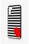 Oppo A91 Compatible Striped Red Heart Pattern Silicone Case - 3
